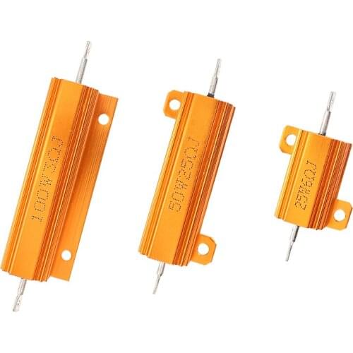 2pcs Load Resistor 50W Power Metal Shell Case Wirewound Resistor LED Decoder 6ohm 8ohm 10ohm 12ohm for Brake Turn Signal Light