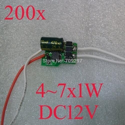 3 years warranty 200pcs/lot 4~7x1W DC12V power driver output 300MA ,4W 5W 6W 7W LED driver 9802812 FREE DHL/FEDEX