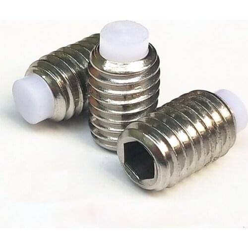 3pcs M8 Stainless steel Allen plastic head wave bead screw POM nylon headed plunger bolts grup stop buffer bolt 6mm-60mm long
