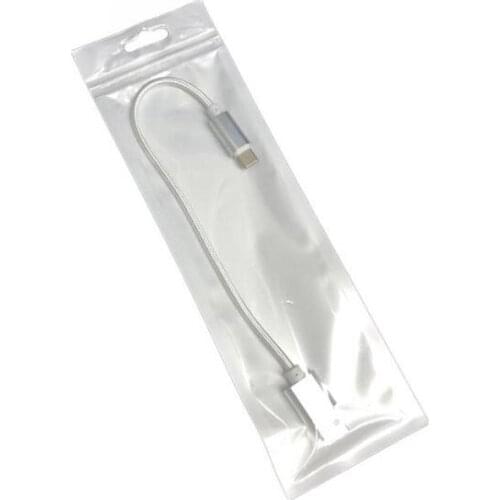 8*24cmWhite/Clear Reclosable Zipper Plastic Retail Packaging Bags Zip Lock Storage Bag with Hang Hole for phone accessories