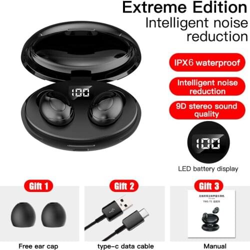 T5 Bluetooth Earphones LED Display TWS Earbuds Wireless Earbuds BT 5.0 Dual Earbuds Bass Sound Sport Earphones For Huawei