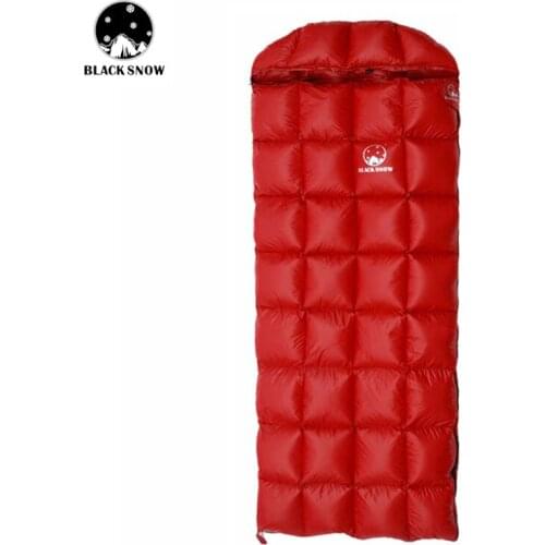 BLACK SNOW Outdoor camping adult white goose down sleeping bag hat is detachable winter and spring envelope style sleeping bag