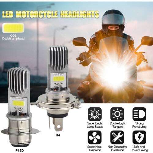 H4 P15D Motorcycle Headlight COB Chip Universal Motorbike Head Lamp Bulb Moto DRL Lights Hi Lo Lamp Super Bright