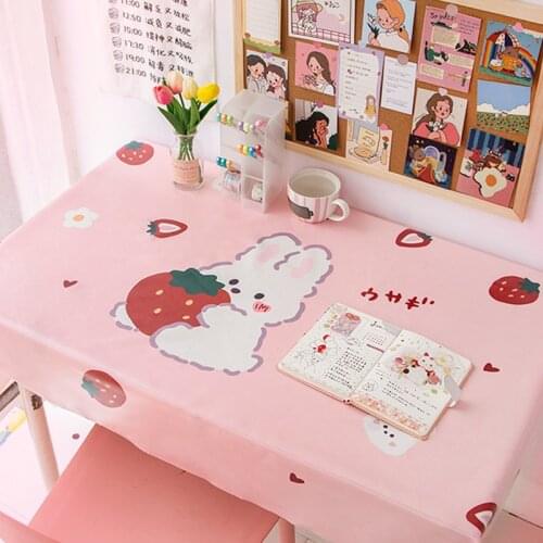 Ins Girly Heart Tablecloth Student Dormitory Cute Desk Mat PVC Waterproof Cartoon Table Cloth Tea Table Seamless Insulation Mats