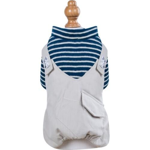 Dog Pet Winter Clothes Apparel Striped Dog Jumpsuit Dog Pet Winter&Autumn Coat Classic Pet Puppy Cat Apparel 5 sizes