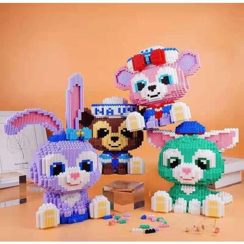 Disney Stellalou 5000pcs Diamond Assembly Building Blocks Diy 3d Duffy Model Anime Action Figures Brick Toys For Childrens Gift