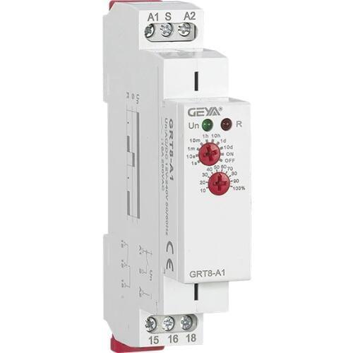 DIN Rail Mount GEYA GRT8-A 12V 24V 220V 16A SPDT On Delay Timer Relay Switch Adjustable Time Relay