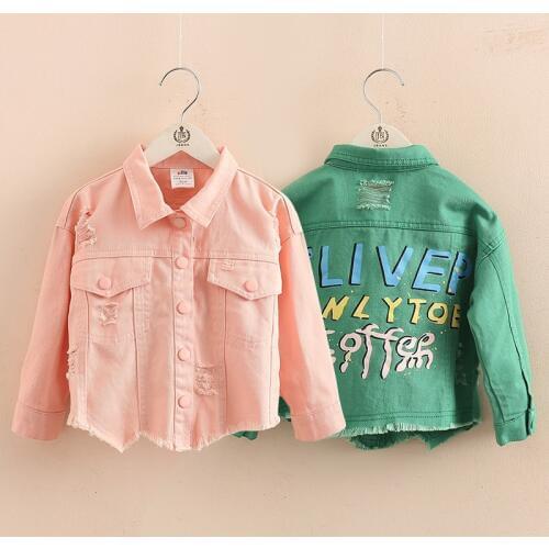 2020 Autumn Spring New Fashion2 3 4-8 10 12 Years Teenage Christmas Gift Little Child Baby Coat Tops Kids Denim Jacket For Girls