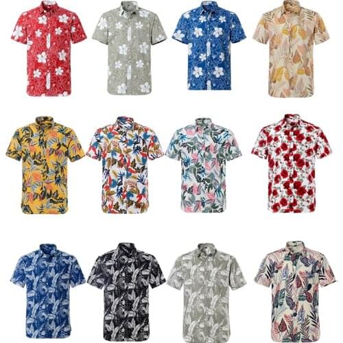 Summer Fashion Beach Hawaiian Shirt Mens Brand Slim Fit printing Short Sleeve Floral Shirts men Casual Holiday Party Clothing