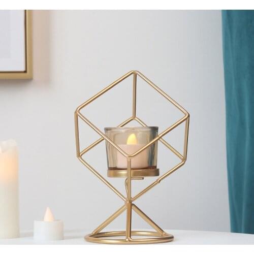 Nordic Stylesimple Metal Home Decor Candle Holder Ornaments Room Party Holiday Decoration Dining Table Accessories Warm Romantic