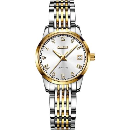 Fashion Womens Watch Automatic Mechanical Watch Fashion Inlaid with Diamond Roman Scale Womens Watchs