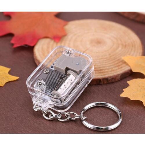 DIY Music Box Movement Keychain Handy Crank Musical Birthday Gifts Toy for Kids Christmas Gift