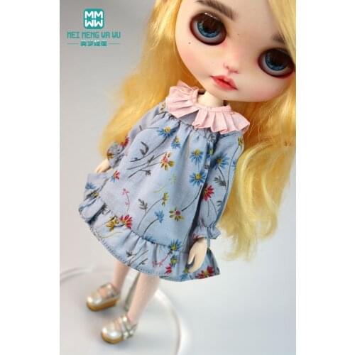 Doll clothes Fashion print dress for Blyth Azone OB23 OB24 1/6 doll accessories Girls gift
