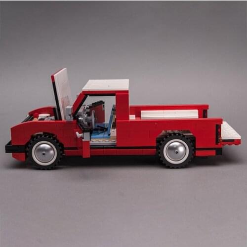 MOC Cityss Pickup Red Car Model Building Blocks Citys high-tech Car Trucks Pickup DIY Education Bricks Toys For Boys