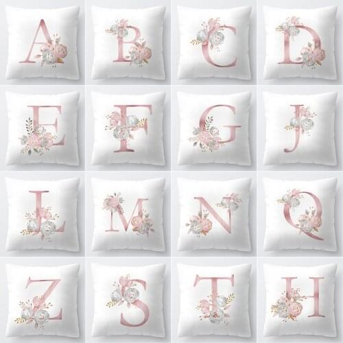 Pink Letter Decorative Pillow Cushion Covers Pillowcase Cushions for Sofa Polyester Pillowcover decorative