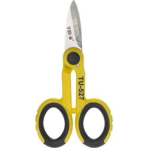 TNI-U TU-527 5.7" Multipurpose Steel Electrician Scissors Shears Cut/Strip Electrical Wire with Wire Cutting Notch