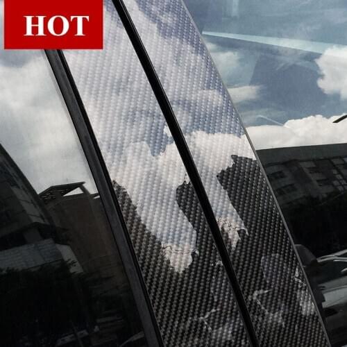 Carbon Fiber Window B Pillars Posts Cover For BMW 3 5 Series X1 E46 E60 E90 E84