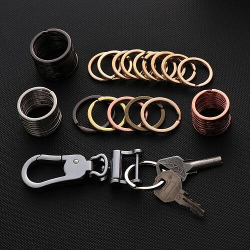 10pcs/lot 25mm 28mm 30mm New Pocket Clasps Connectors Key Chain Carabiner Split Key Ring Stainless Steel
