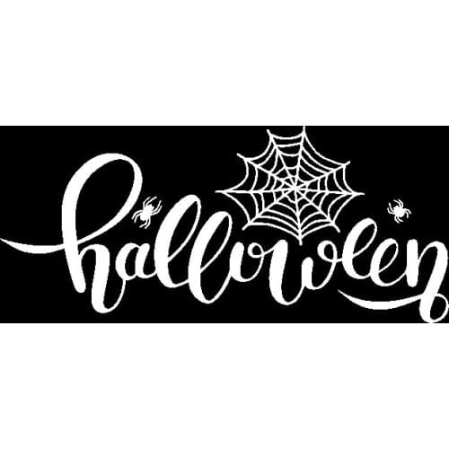 16CM*7CM Beautiful Delicate Spider Web Halloween Vinyl Decal Original Car Sticker Black/Silver C19-1225