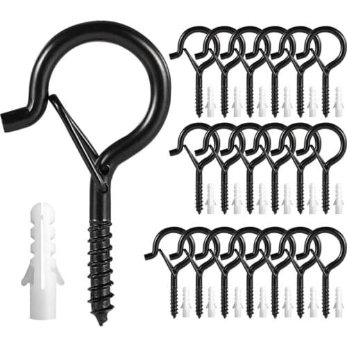 20 Pack Q-Hanger Hooks with Safety Buckle,Wall Cabinet Ceiling Hooks for String Lights Plants Wind Chimes Light Clips