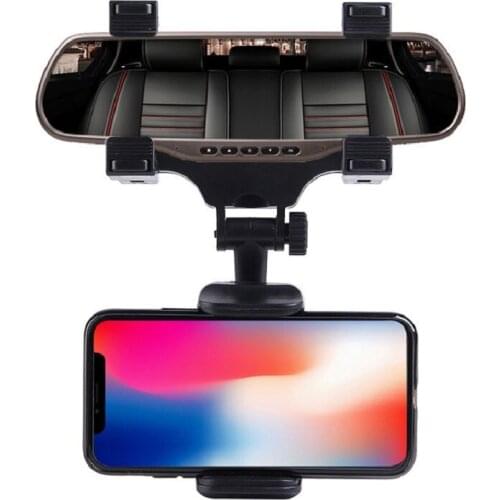 Car Phone Holder Rearview Mirror Adjustable Car GPS Rearview Mirror Auto Mount Holder Cell Phone Bracket Universal Phone