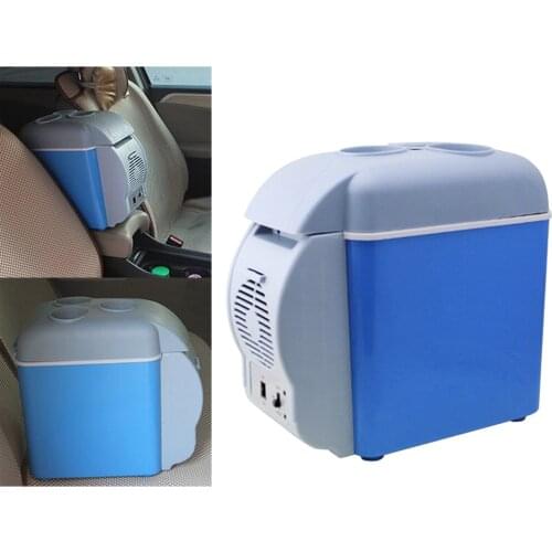 12V 7.5L Mini Car Fridge Cooler and Warmer Box for Car Vehicle (Blue)