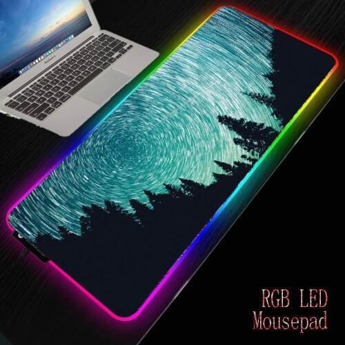 MRGBEST RGB Gaming Large Mouse Pad Night Sky Stars Scenery Desktop Mat Rubber Base Ordinary /RGB Mouse Pad for Games