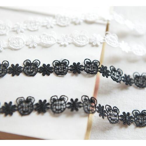 Hot sale Black and white water soluble embroidery lace necklace 1.5 cm wide lace curtain G360