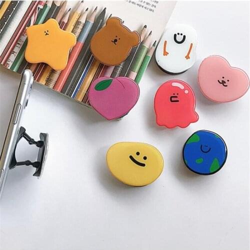 Cute Bear Snowman Extend Mobile Phone Stand Case Holder For iPhone 11 Pro 6 7 8 Plus X Xr Xs Max Finger Ring Stand Bracket