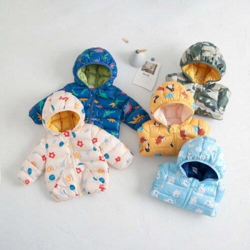 Children Coat Toddler Kids Baby Hooded Jacket Cartoon Coat With Warm Winter Hoodies Kids Parka Outerwear 6Months-5years