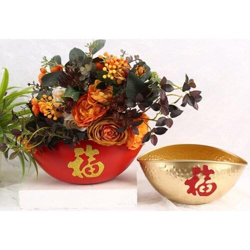 Home Vase Fu Character Hug Bucket Cornucopia Flowers Storage Box Blessing Bucket Flower Arrangement Nordic Decoration Home