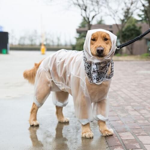Big Dog Raincoat Four Feet Waterproof All-inclusive Golden dog Pet Clothes Shiba Inu Samoyed Large Dog Labrador Raincoat