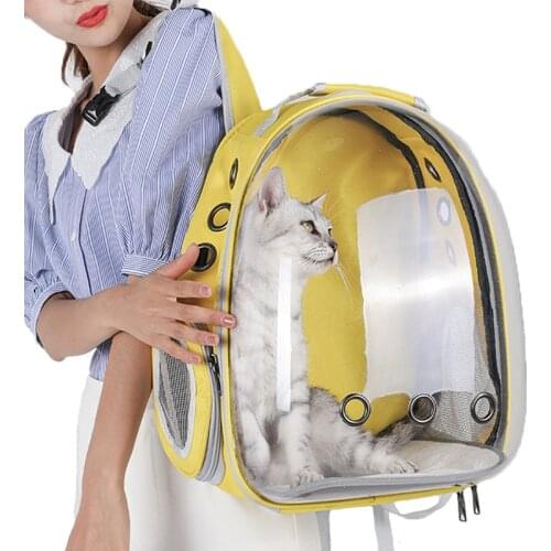 Cat BackpackBreathable Pet Small Dog Cat Backpack Outdoor Travel Space Capsule Cage Transparent Panoramic Shading Pet Backpack
