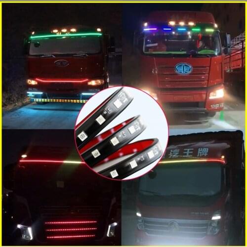 GEETANS 1pcs 24V Truck Marquee In The Net Lamp Streamer Lamp Ranger Lamp RGB Volt Sun Visor Lamp LED Strobe Color Lamp CJ