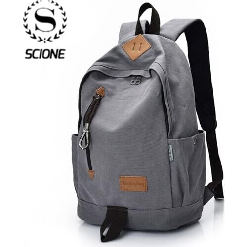 Scione Canvas Backpacks For Men Women Classic Simple Travel School Laptop Bags High Quality Leisure Sport Shoulder Back Pack