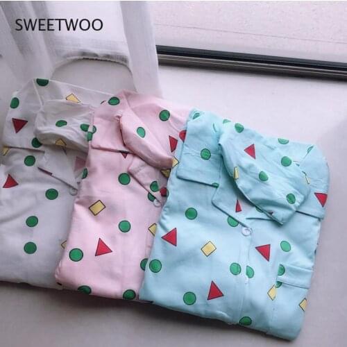 2021 Summer Pajamas Suit Female Cartoon Cute Geometric Home Service Two-Piece Short-Sleeved Shorts Casual Suit