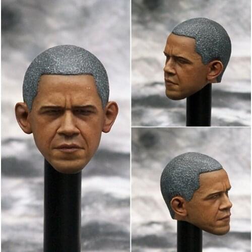 1/6 Scale Male Head Sculpt Carving Former US President Obama Head Sculpt Model For 12" Action Figure Body DIY