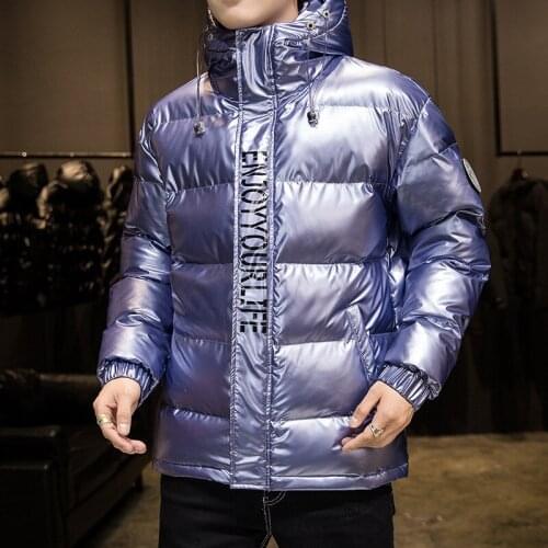 Down Jacket Mens Winter New Glossy Coat Trendy Duck Down Thick Warm Winter Clothing Top Puffer Jacket Men