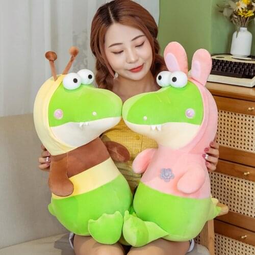 22-45cm Soft Huggable Cartoon Dinosaur Plush Doll Cute Stuffed Pillow Animal cosplay Rabbit Unicorn Elephant Toy Kids Baby Doll