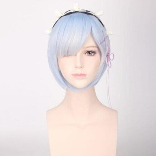 New RAM Cosplay Wig Or REM Cosplay Wigs Re:Zero Starting Life In Another World Costume Play Halloween Costumes
