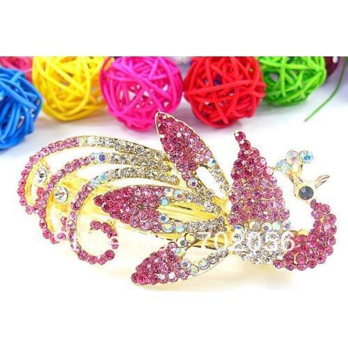 Peacock Hair Clips Barrettes Rhinestone hair clip clasps clamps gift 20pcs/lot #2019