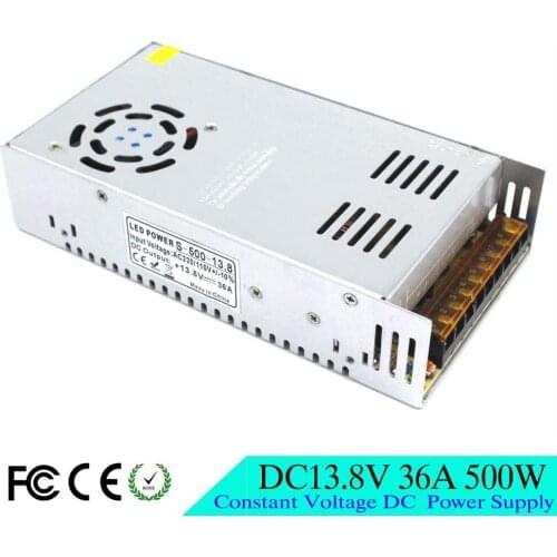 Small Volume Single Output 500W 36A 13.8V DC Power Supply Switch AC 110V 220V Input to DC13.8V SMPS For Led Strip Lamp Light