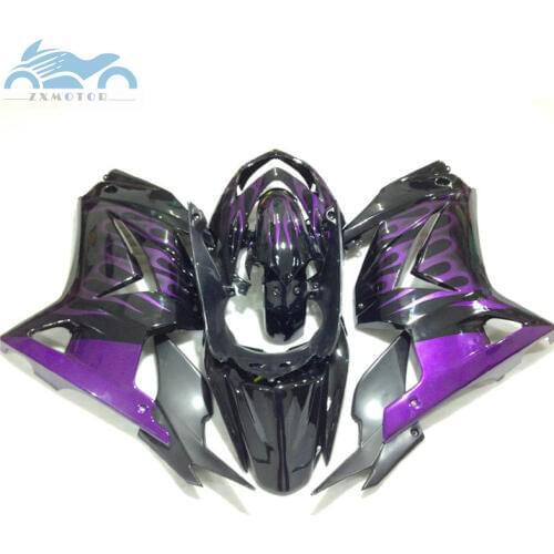 Custom fairing body kits for Kawasaki Ninja 250R purple flames Fairings kit 2008 2009 2010 2011 2012 2014 ZX 250 EX250R 08-14
