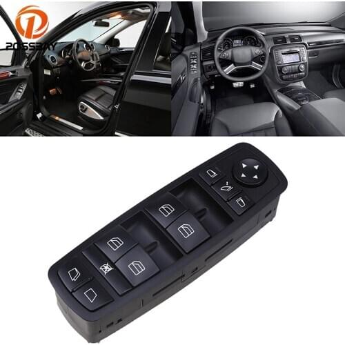 POSSBAY Black Master Window Control Switch for Mercedes-Benz R-Class(W251) 2006-2015 A2518300390 Interior Accessories