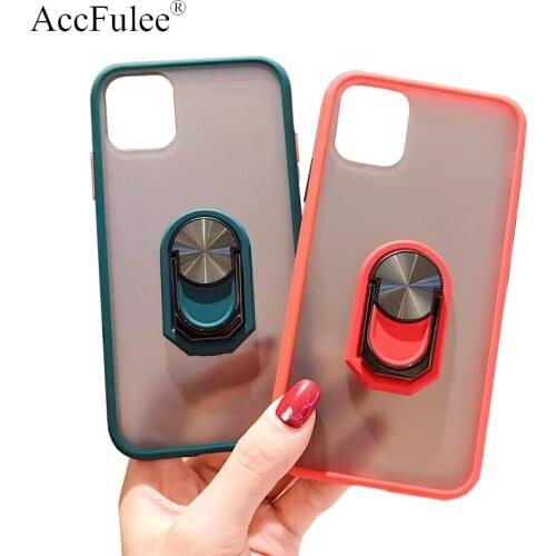 Shockproof Matte Translucent Phone Holder Case For iPhone 12 Pro Max 11 XS XR X 6 6S 7 8 Plus SE 2020 Cover