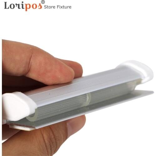 Self Adhesive Alloy Metal Ticket Clip Rod Paper Clip Bill Rail Hanger for Poster Flag Strip