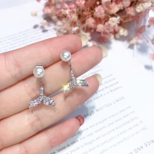 Bamos Cute Female Girls Mermaid Earrings Rainbow Color Bridal Boho Earrings For Women 2018 Fashion Animal Jewelry Best Gift