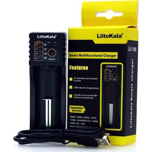 Liitokala Lii-100 1.2V 3.7V 3.2V 3.85V AA / AAA 18650 18350 26650 10440 14500 16340 25500 NiMH lithium battery smart charger