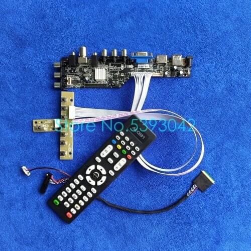 USB+VGA+AV screen universal controller driver board kit digital signal 40 Pin Fit LP125WH2/LP145WH1 LVDS 1366*768 3663 DVB