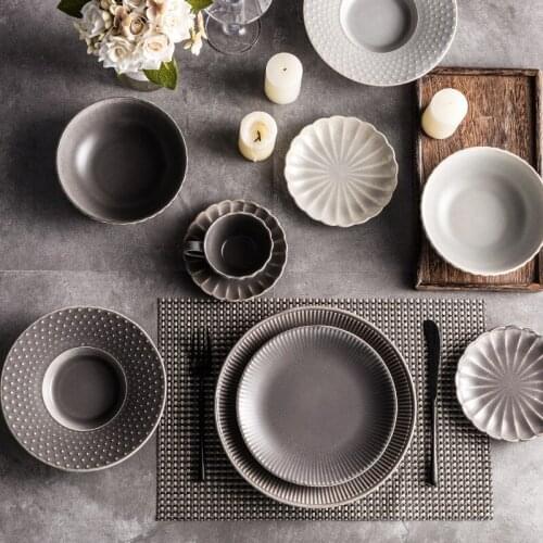 Vintage dishes Western steak plate relief coffee cup dish dinnerware set